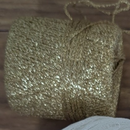 Close-up of metallic yarn