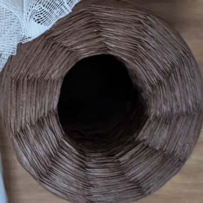 Close-up of brown raffia yarn
